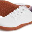 WHITIN Women's Wide Barefoot Shoes Zero Drop Minimalist Trail Running Sneaker Size 8 Cross Training Minimus Lifting Walking Sport Gym White Gum 39