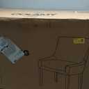 COLAMY Modern Dining Chairs Set of 2, Upholstered Corduroy Accent Side Leisure Chairs with Mid Back and Wood Legs for Living Room/Dining Room-Blue