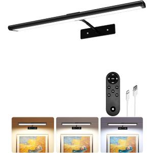 EZVALO Picture Light for Wall, 4800mAh Rechargeable Wireless Remote Battery Lights for Painting, 16In Dimmable Magnetic LED Art Display Light, Colors Temperatures, for Gallery, Living Room,Hallway