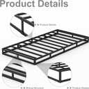 Twin XL Size Box Spring 3 Inch Heavy Duty Metal Bed Base with Fabric Cover, 3000LBS Max Weight Capacity, Noise Free, Easy Assembly