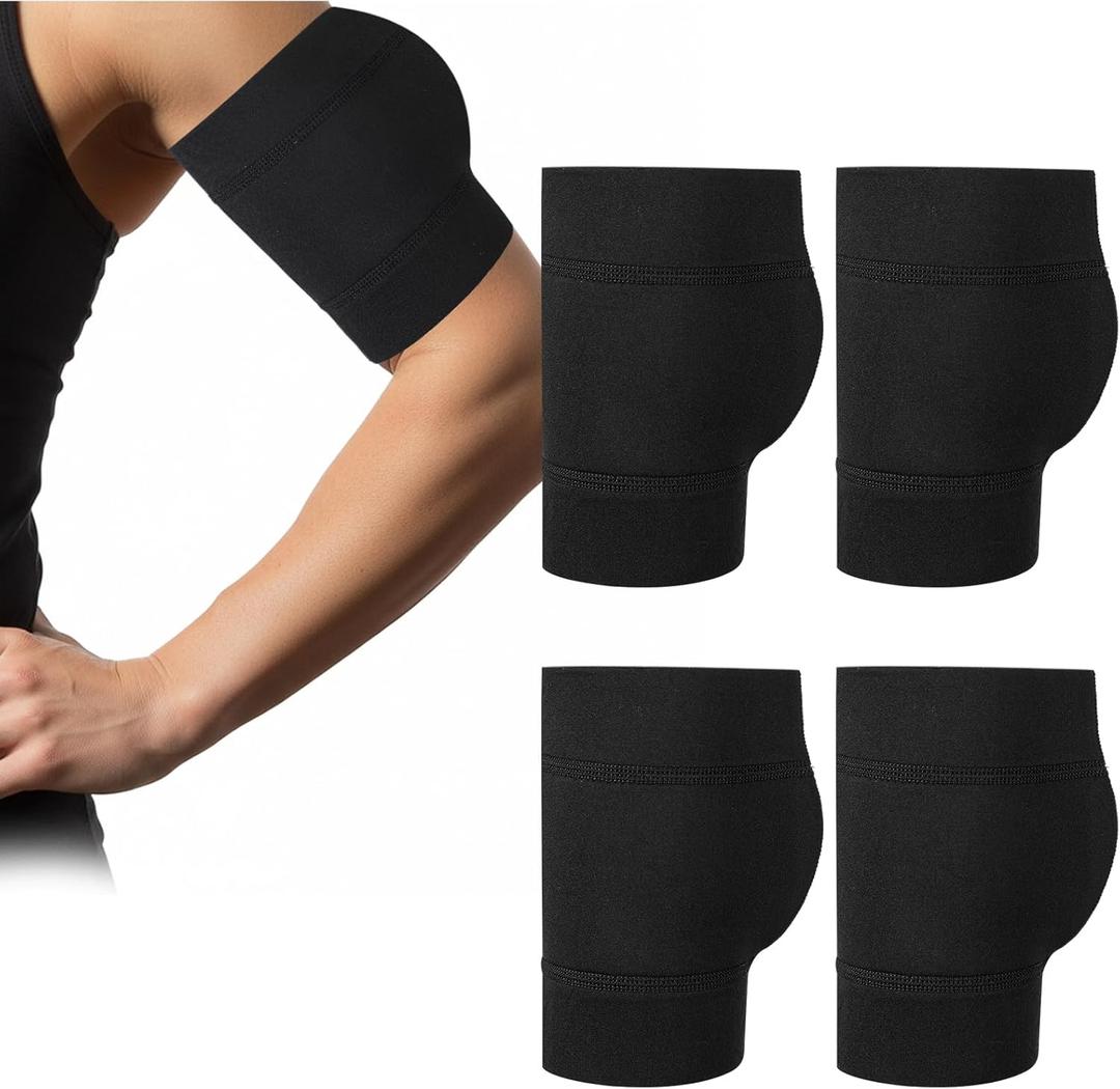 4 Pcs Waterproof PICC Line Shower Cover Line Sleeve Cover for Upper Arm in Neoprene, Usable for Sea or Pool Bathing, Shower Sleeve for Glucose Sensors, Black(M)