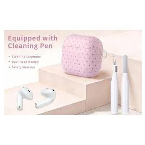 for Cute Glitter Airpods Pro 2nd/1st Generation Case with Cleaner Pen, Shell Pattern Airpods iPod Pro 2 Gen Cover Protective Skin Girl Women with Luxury Pearl Keychain 2023/2022/2019 - Pink