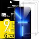 NEW'C 3 Pack Designed for iPhone 14, iPhone 13, iPhone 13 Pro (6.1 inches) Screen Protector Tempered Glass,Case Friendly Scratch-proof, Bubble Free, Ultra Resistant