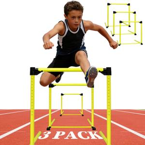 3 Pack Adjustable Height Hurdles Training Equipment, Agility Speed Jumping Training Equipment for Basketball Soccer Football Dogs, Indoor & Outdoor, Detachable Hurdles Track and Field(Green)
