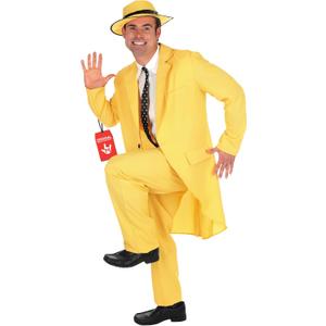 fun shack Adult Yellow Man Costume, Mens Zoot Suit, 90s Movie Character Costume For Men, Halloween Costume (Medium)