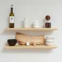 Natural Pine Floating Shelves - Bathroom & Bedroom/Living Room - Set of 2 (30x6.7x1.2 inch)