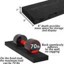 Wood Floating Shelves 36 inch Long Set of 2,8 inch deep Solid Wood Wall Mounted Shelves for Living Room Kitchen,Book Shelf for Wall with Hidden Bracket- Black