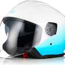 ORIGINE 3/4 Open Face Motorcycle Helmet with Double Visor for Scooters, DOT Approved