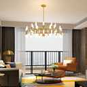 KELUOLY Modern Gold Chandelier, 39.3" Living Room Lighting Fixture 40-Lights Candle Mid Century Chandeliers, Large Metal Industrial Pendant Light for Kitchen Island Foyer Dining Room Bedroom