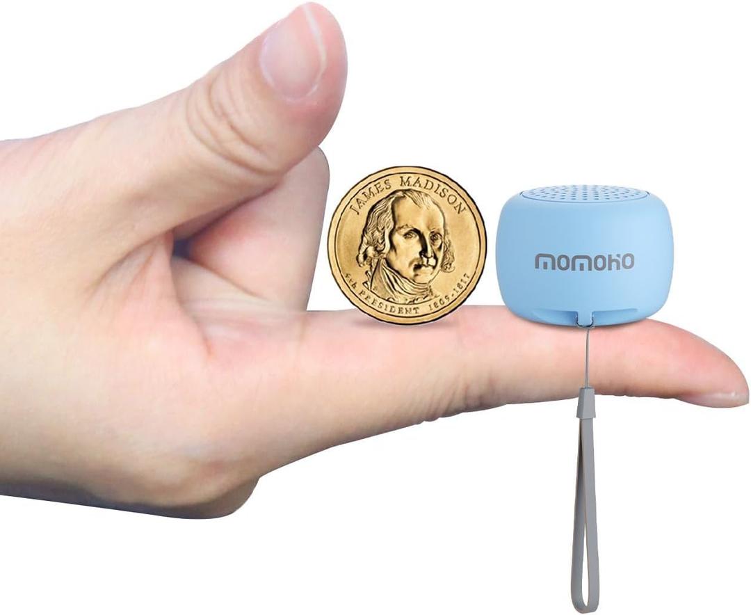 Mini Bluetooth Speaker Small Wireless with Remote Shutter,TWS Pairing, Built-in Mic, Portable Bluetooth Speaker for Outdoor and Indoor (Blue)