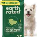 Earth Rated Vet-Developed Dog Eye Wipes, Hypoallergenic Pet Wipes for Dogs & Cats to Remove Dirt & Discharge, Fragrance Free, 70 Count