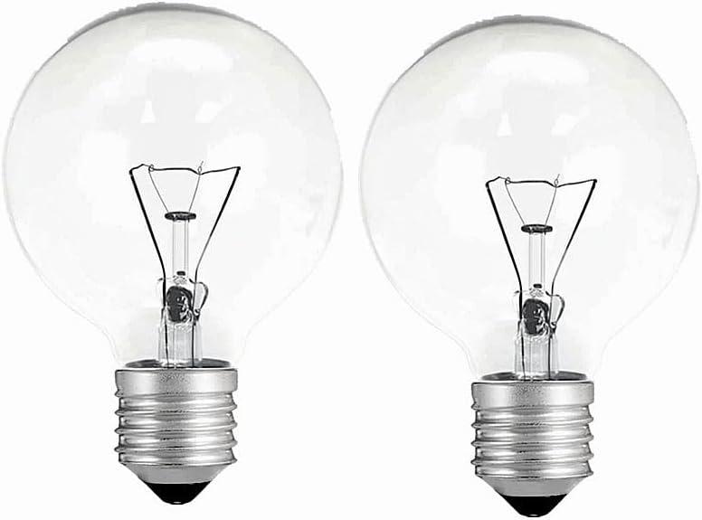 Globe Light Bulbs,G25,40W Incandescent Dimmable, 4000K Soft White Warm Glow, E26/E27 Base, 3.15-inch Crystal Clear Glass for Vanity Bathroom Mirror Pendant Lighting (2)