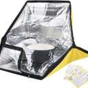 Energy Wise Premium Solar Oven, Portable Outdoor Solar Cooker & Camping Oven, Reinforced & Foldable with Support Rods, Carry Bag & Full Guide on Outdoor Cooking with Beginner Solar Camping Recipes