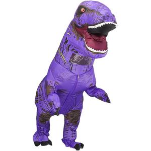 Inflatable Dinosaur Costume for Adults Blow up T-rex Costume Funny Party Dino Costume Fancy Halloween Costume Suit (Purple)