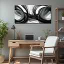 Black and White Wall Art for Living Room Abstract Wall Decor for Bedroom Gray Home Office Decor Ready to Hang 24 x 48 Inch