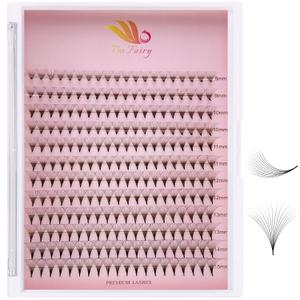 2 x Premade Fans Eyelash Extensions Voleme Lash Extensions 240 Fans Pre Made Fans Eyelash Extension Mixed 8-15mm Thickness 0.07 Curl C/D (14D 0.07 C Mix)
