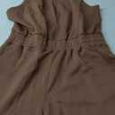 ANRABESS Romper for Womens 2025 Summer Dressy Casual Sleeveless V Neck One Piece Short Jumpsuit Lounge Travel Outfits Clothes (Large, Light Brown)