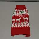 KYEESE Dog Christmas Sweater, Warm Turtleneck Dog Sweater for Small Dogs Boy Girl with Snowflake & Reindeer Pattern, Cozy Winter Knitwear with Leash Hole, Festive Holiday Outfit, Small (Small (4-7lbs))