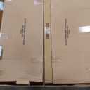 Signature Design by Ashley Hanneforth Farmhouse Coffee Table with Angled Solid Wood Legs, Light Brown & Black