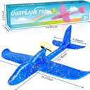Fuwidvia Electric Foam Airplane Toy, 2 Pack LED 15/25s Plane Toy for Boys, Outdoor Flying Toy Birthday Gifts for Boys Girls 3-12 Years Old Kids Christmas Easter