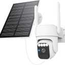 Solar Security Cameras Wireless Outdoor, 360View, Color Night Vision, SD/Cloud Storage, Auto Tracking, 2-Way Talk, 2.4GHz WiFi, IP65 Waterproof