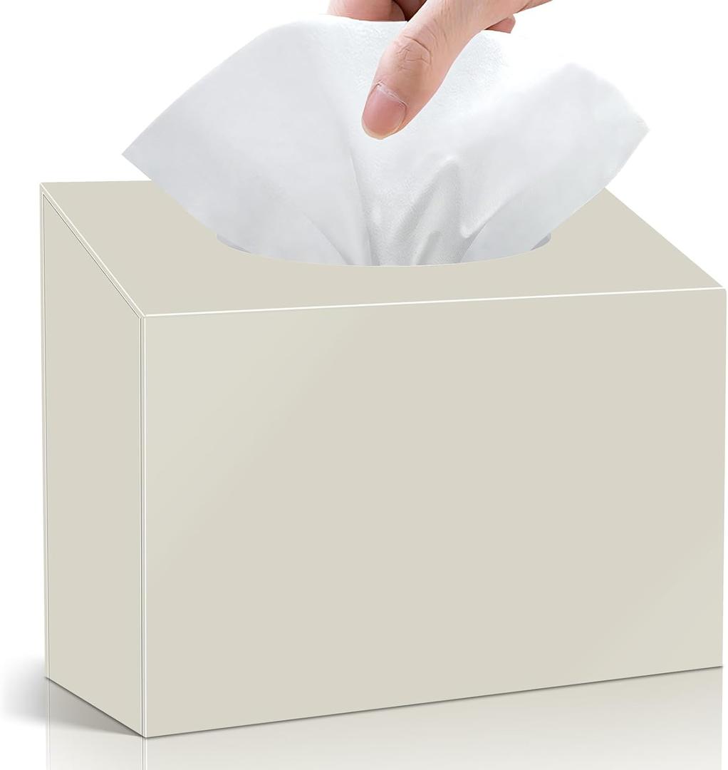 Acrylic Hand Towel Box Cover Compatible with Kleenex Disposable Hand Towels Wall-Mounted Paper Towel Dispenser Suitable for Tabletop, Bathroom, Car, and Office Use (Beige) (Normal)