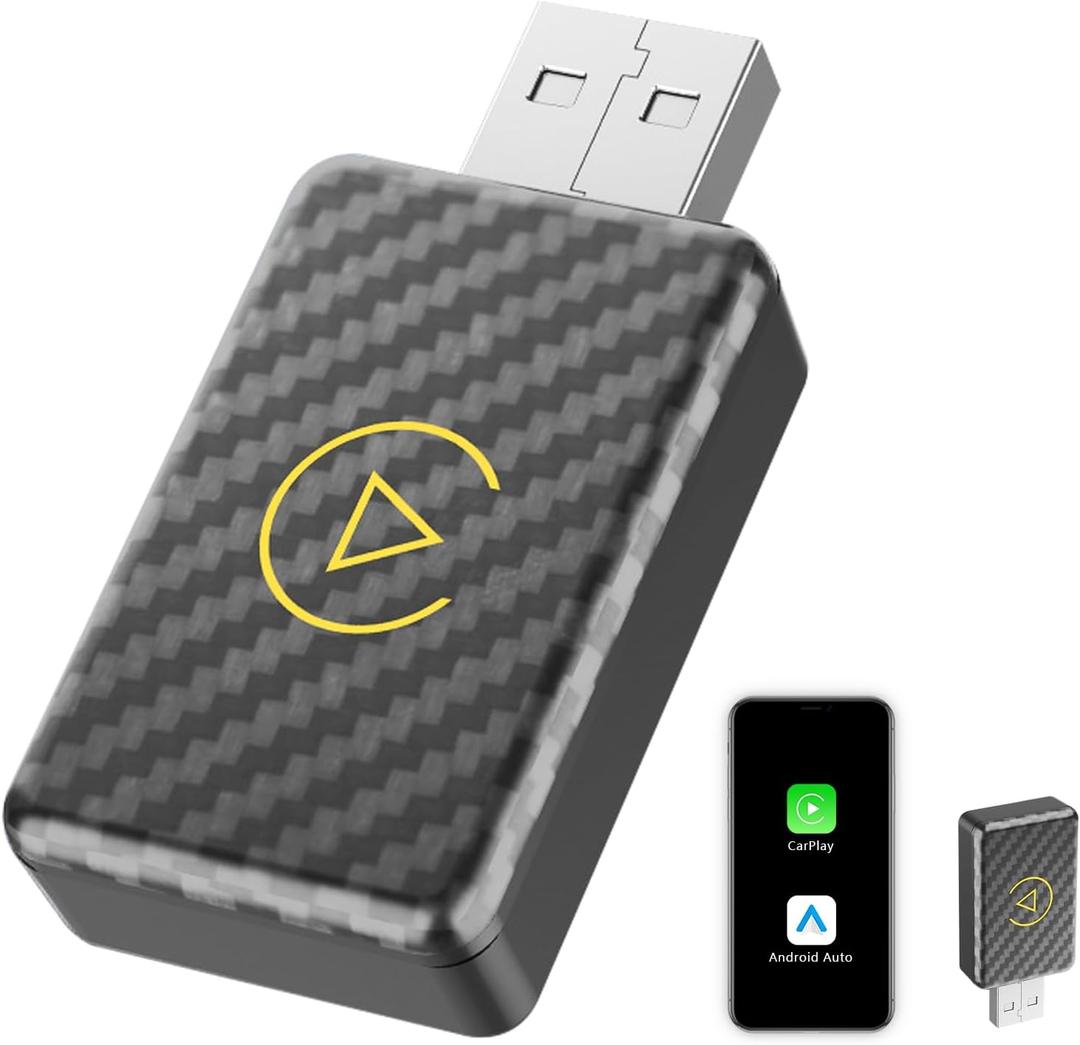 2-in-1 Wireless CarPlay & Android Auto Adapter-Compatible with 98% CarPlay-Enabled Vehicles (iOS 9+) -Plug & Play,Auto-Connect