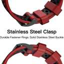 OVERSTEP Watch Band for Garmin Fenix 7/Fenix 7 Pro/Fenix 6/Fenix 6 Pro/Fenix 5/Fenix 5 Plus/Fenix 8 Solar/Amoled 47mm, Silicone Sports Strap for Garmin Quickfit 22 Smartwatch (Red Black)