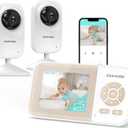 ebemate Video Baby Monitor Camera with 2 Camera,2.8" LCD Screen Video & Audio No Glow Night Vision,2-Way Talk Audio Cam Baby Monitoring 1200FT Range EBE28-2