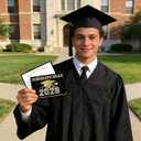2 x 50PCs Graduation Wish & Advice Cards for Class of 2026 - Graduation Party Favors ，Graduation Decorations, Congrats Grad Graduation Cards to Cherish Memories（Black and Gold）