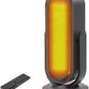 Space Heater, 1500W Portable PTC Ceramic Indoor Heater with Thermostat, Remote, 3D Oscillation, Low noise, ECO Mode, Fast Heating, 8H Timer, Overheat+Tip-Over Safe, Carry Handle - for Bedroom, Office