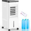 Windowless Portable Air Conditioners, Swamp Cooler with Oscillation, 3.1Gal Evaporative Air Cooler with Remote, 7H Timer, Air Cooler Powerful Wind 3Modes&Speeds for For Room Office (Large)