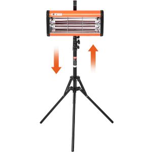 VEVOR Infrared Curing Lamp, Handheld/Stand Dual Use, 2000W 0-90 min Timing, Auto Heating Car Curing Light with Bracket, 3.55 sq.ft Spray Baking Booth Heaters, Paint Dryer for On-Site Repair