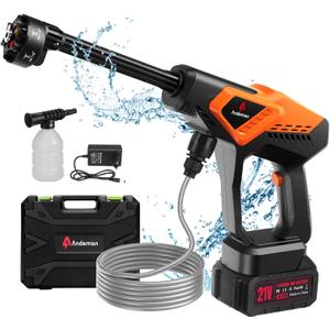 Cordless Pressure Washer, 1080 PSI 2.5 GPM Brushless Portable Pressure Washer with 6 in 1 Nozzles, 4.0Ah Rechargeable Battery, Power Washer for Cars, Fences, Driveways, Home, Patios