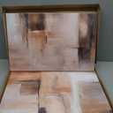 LYYGLYY 3Pcs Framed Brown and Black Canvas Wall Art 16x24 Inches