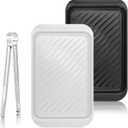 2PCS Grilling Prep and Serve Trays,BBQ Platter for Ra-w Meat Marinating and Finished Cooked Food,Melamine Serving Trays for Marinating, Serving & Chopping,for Outdoor Party
