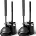 2Pack 2 in 1 Toilet Brush and Plunger Set, Extended Handle Plunger,Toilet Bowl Brush Plunger Set,Bathroom Cleaning Tools,Toilet Brush Plunger Combo,Cleaning SuppliesBright Black(19.9inch)