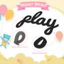 Beeveer Where the Wild Ones Play Nursery Sign Wooden Playroom Wall Decor Playroom Decoration Word Play Room Sign for Wall Plaques 11 Pcs(23 Inch,Black)
