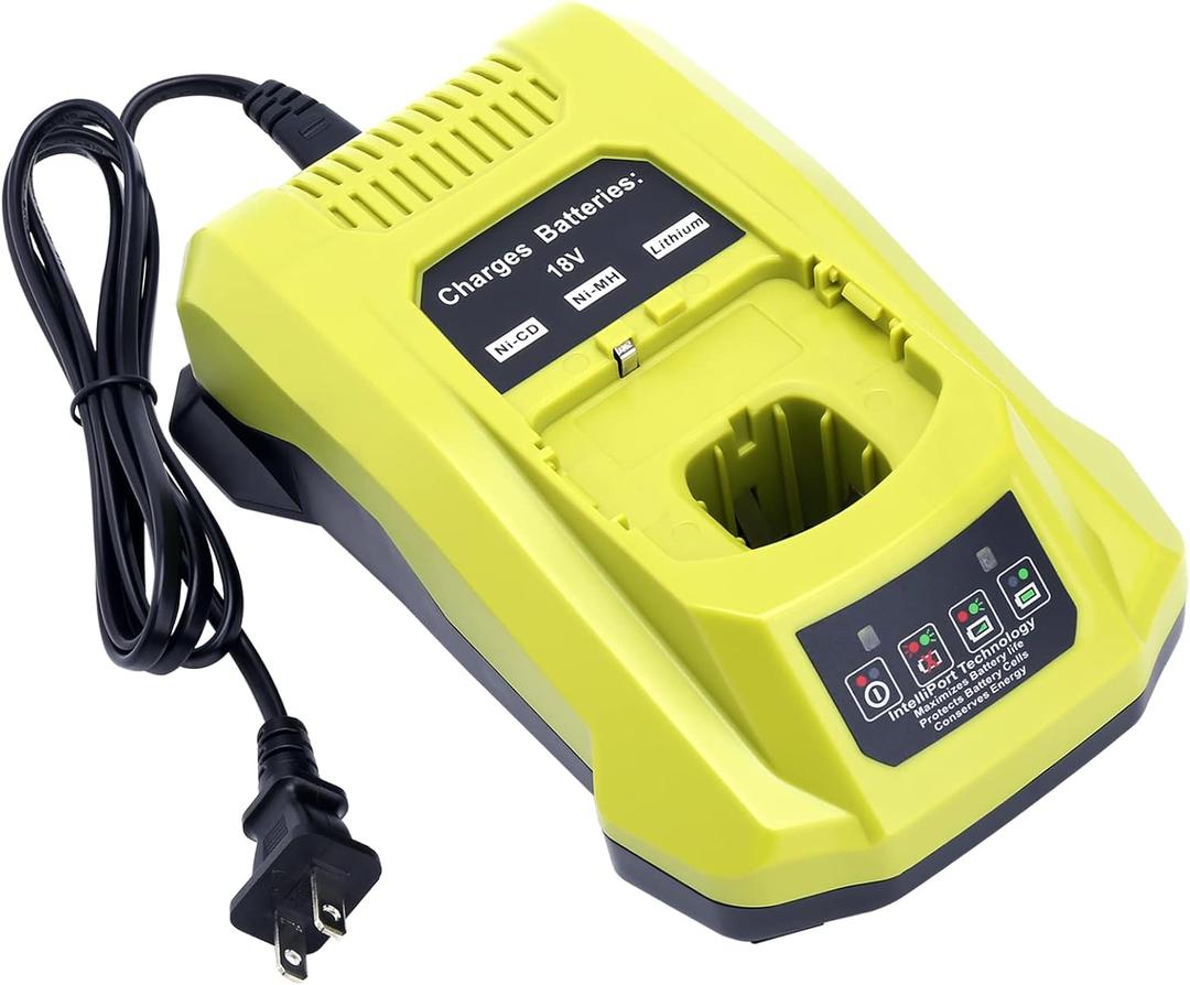 Elefly P117 Compatible with Ryobi 18V Battery Charger, Compatible with Ryobi 12V-18V ONE+ Lithium NiCad NiMh Battery P102 P103 P107 P108 P109 P189 P190 PBP002 PBP005