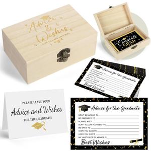 52Pcs Graduation Advice Cards 2026 Graduation Card Box Words of Wisdom for Graduate Grad Party Invitations Advice and Wishes for High School University Grad Decorations Favors College Games Activities