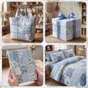 100 x Tudomro 100 Pcs Blue Floral Fabric Squares Bundles 10 x 10 Inch Cotton Hydrangea Quilting Fabric Blue Spring Flower Fat Quarters Printed Cloth Quilt Patchwork Material for Sewing DIY Crafts Supplies