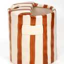 JMCRATE Coffee Mug Espresso Cup 10oz Ceramic Coffee Mugs Porcelain Coffee Cup HandPainted Striped Art Multiple Use for Kitchen, DiningBrown