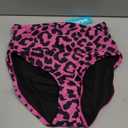 JOYBIK Womens High Waisted Full Ruched Bikini Swim Bottoms Tummy Control Full Coverage Swimsuit Bottoms (Medium, Leopard Print)