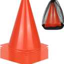 12pcs Soccer Cones, 7" Soccer Cones, Plastic Traffic Cones, Training Cones for Basketball Football Skating Drills Practice (Red)