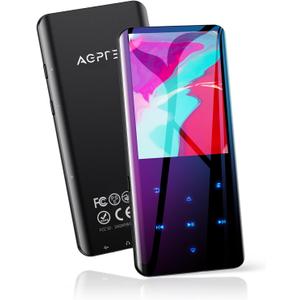 AGPTEK 32GB MP3 Player with Bluetooth 5.3, A19X 2.4" Curved Screen Portable Music Player with Speaker Lossless Sound with FM Radio, Voice Recorder, Supports up to 128GB, Black
