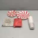 175 Pcs Christmas Candy Cane Party Plates Supplies,Christmas Disposable Tableware Peppermint Swirl Red Green Paper Plate and Napkins Cup Knives Spoon for Christmas Holiday Party Decorations,Serve 25