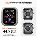 2 x Apple Watch Cover Compatible with Apple Watch Case 45mm 44mm, Soft Flexible TPU Protector Bumper Cover Lightweight Thin Guard Shockproof Frame Compatible for iWatch Series 9 8 7 6 5 4 SE (Titanium)