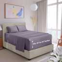 Hearth & Harbor Extra Deep Pocket King Sheet Set, Grayish Purple | 4 Piece Bed Sheet Set, Ultra Soft & Breathable, Fits Up to 24" Mattress, Hotel Luxury