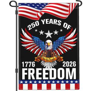 4 x NASIAN 250 Year American Anniversary Flag 250th Anniversary USA Merchandise Garden Flag Patriotic 4th of July Eagle Yard Garden Flags For Outside 12x18 Inch Double Sided Outdoor Banner Decorations