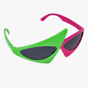 Vaulted Skulls & Co Triangle Sunglasses | Retro 80s Sunglasses | Asymmetric Sunglasses | Bright Neon Sunglasses